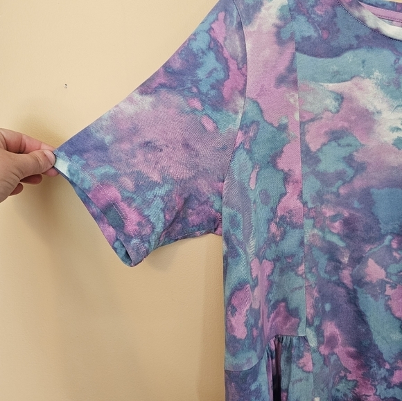 LOGO by Lori Goldstein Tie dye High low midi dress Size Large Petite - Picture 11 of 12